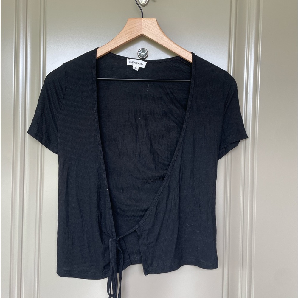 Black Cross over crop top